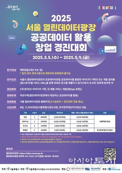 2025 서울 열린데이터광장 창업경진대회 포스터