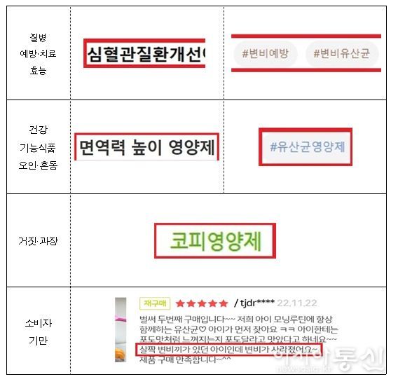 부당광고 적발 사례