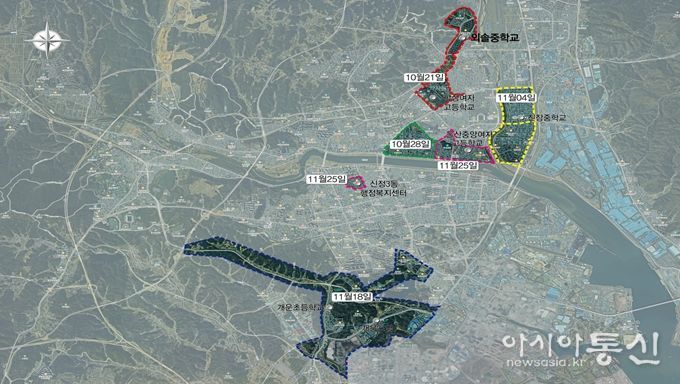 단수 지역표.
