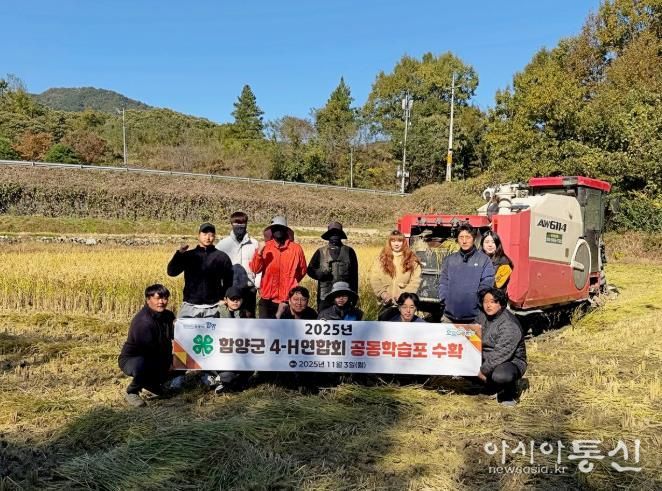 함양군 4-H연합회, 공동학습포 가루쌀 수확