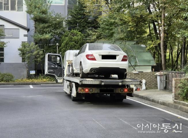 용인특례시 수지구 관외 체납차량 단속 현장