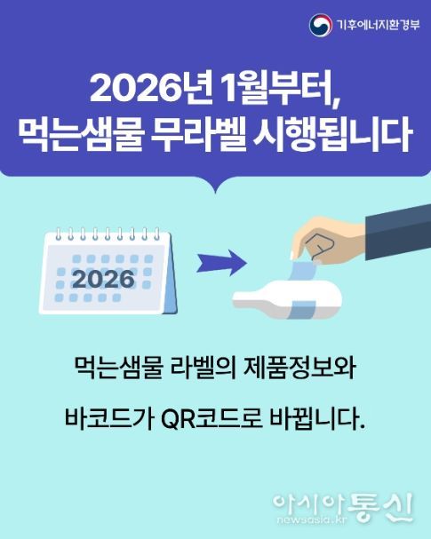 먹는샘물 무라벨 시행 홍보물