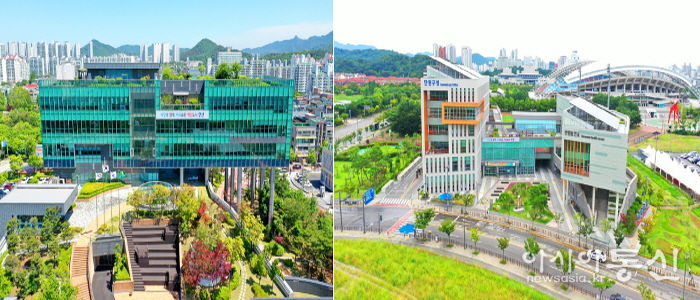 상록구청(왼쪽), 단원구청(오른쪽) 전경