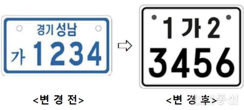 이륜자동차 전국번호판 도입 예고