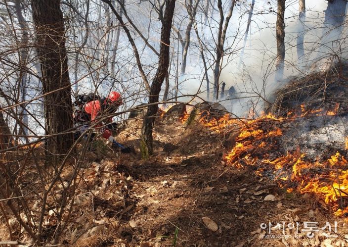 함양군 산불현장 진화