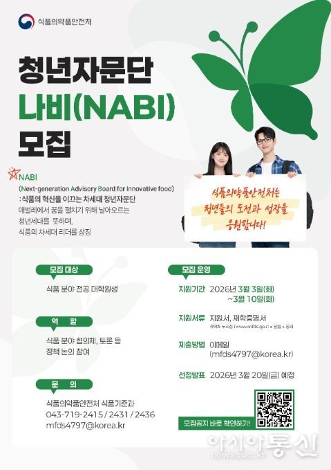 제1기 청년자문단‘나비’모집 포스터