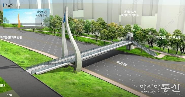 파주 운정신도시 한울마을~물향기마을 보도육교 설치 착공_조감도