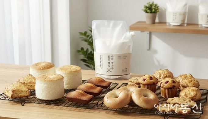 용인특례시는 ‘백옥쌀’을 활용한 제과용 ‘백옥미 박력 쌀가루’를 출시했다